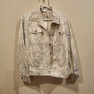 Chicos Jacket 12/14 , Snakeskin light print